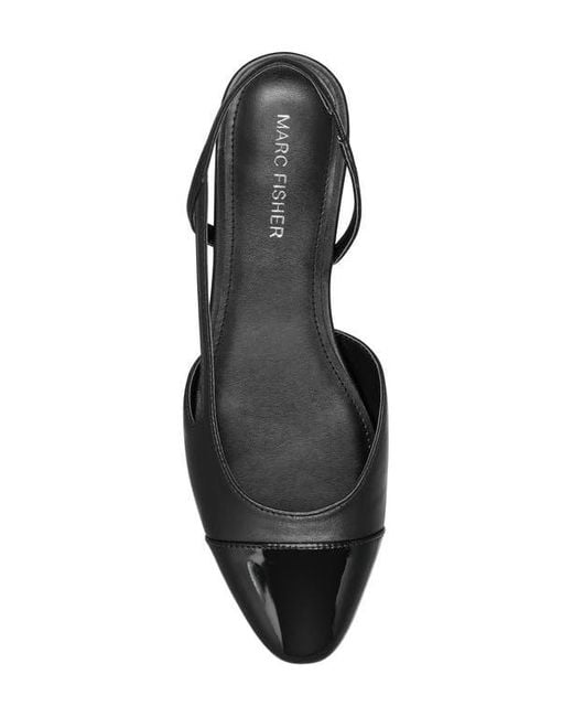 Marc Fisher Black Dela Slingback Flat
