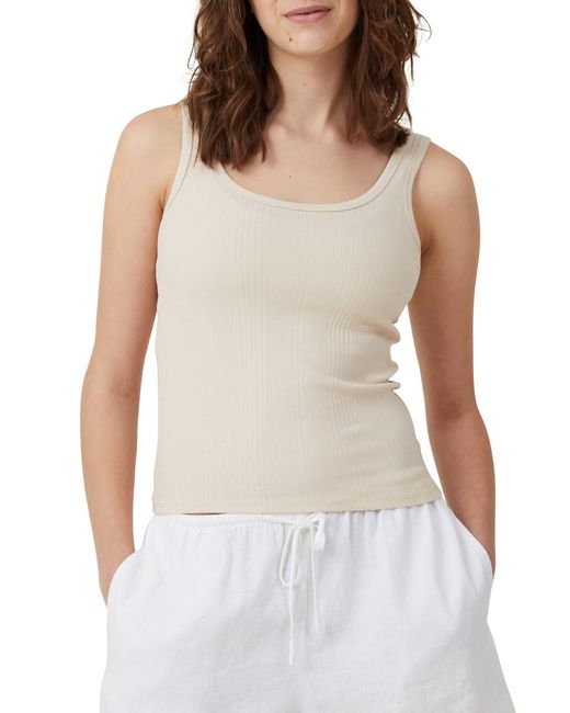 Cotton On White The One Variegated Rib Tank