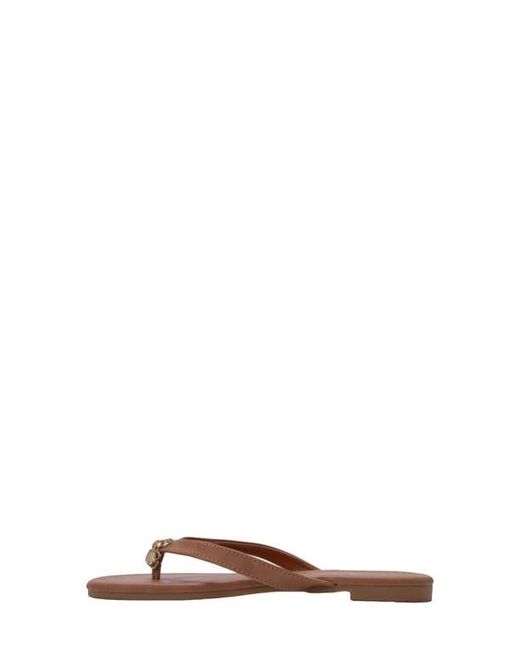 Bebe Brown Charm Thong Sandal