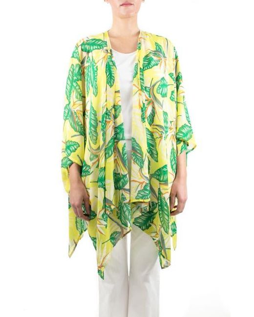 Nina Leonard Green Semi Sheer Open Front Topper