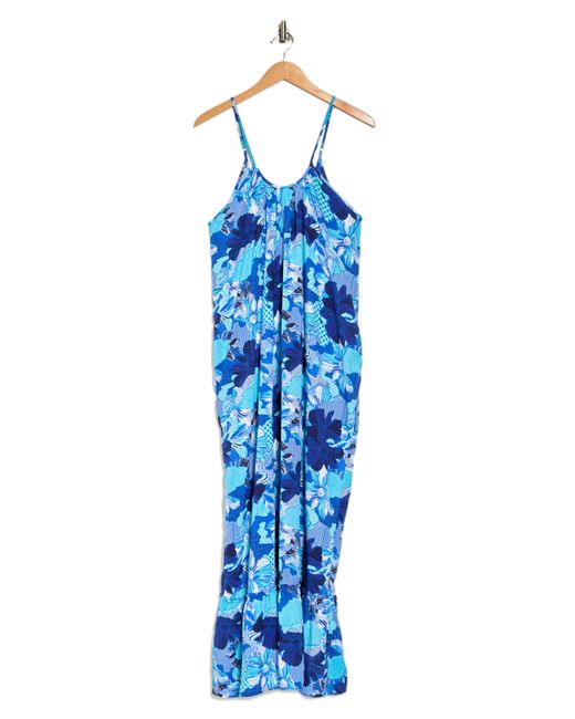 Boho Me Blue Floral Paisley Cover-up Maxi Dress