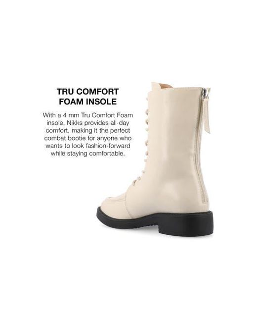 Journee Collection White Nikks Combat Boot
