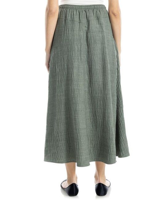 Max Studio Green Textured Crop Maxi Skirt