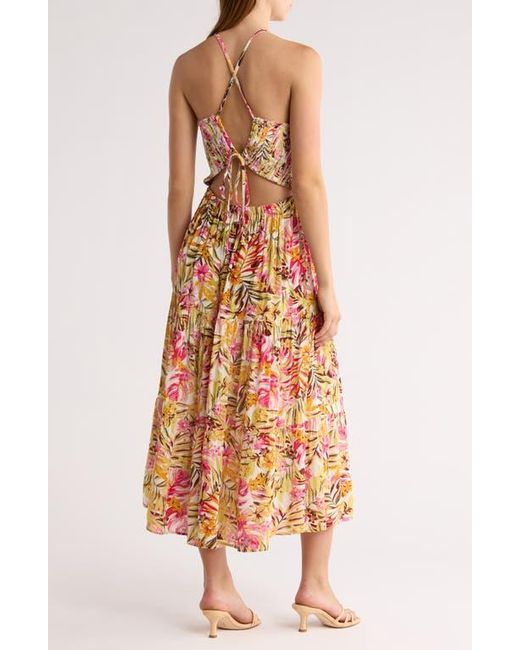 Rip Curl White Copacabana Smocked Midi Sundress