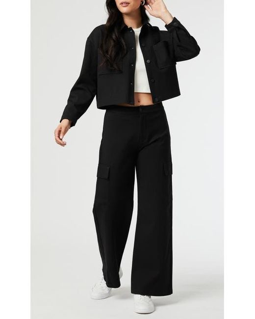 Black cropped utility jacket best sale