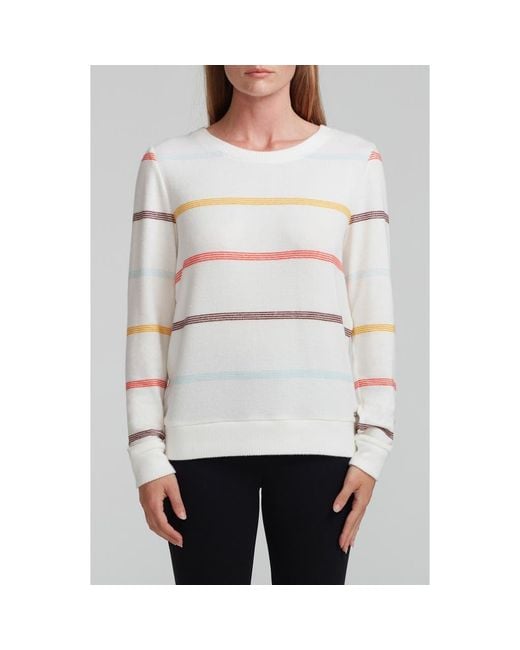 Andrew Marc White Stripe Hachi Sweater
