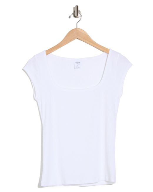 Melrose and Market Blue Cap Sleeve Cotton Blend T-shirt