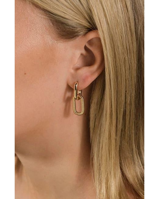 Sterling Forever Metallic Sable Cubic Zirconia Link Drop Earrings