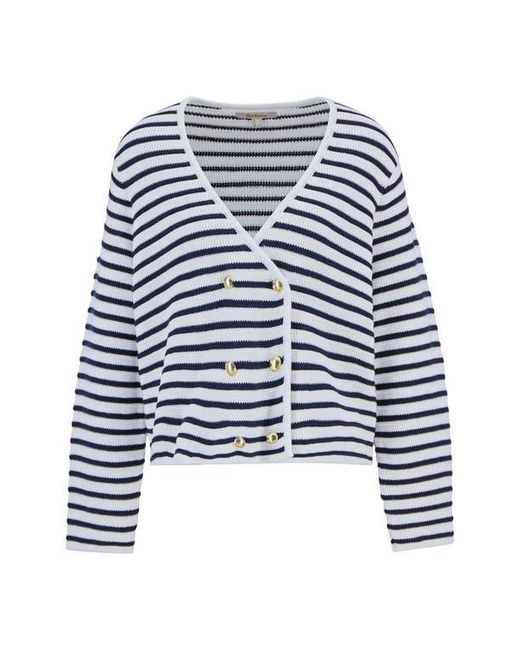 Barbour Blue Abby Double Breasted Knit Jacket