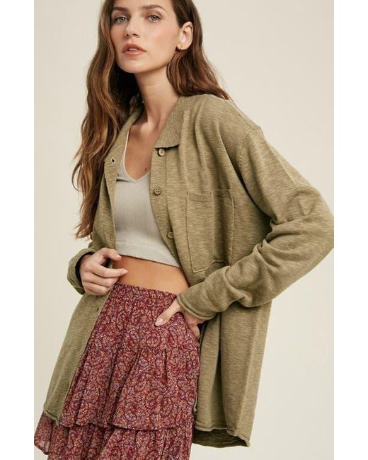 Wishlist Green Knit Shacket