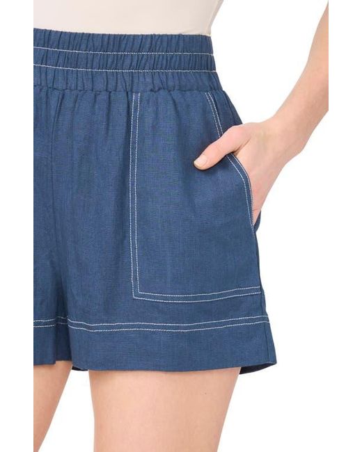 Halogen® Blue Contrast Stitch Pull-On Shorts