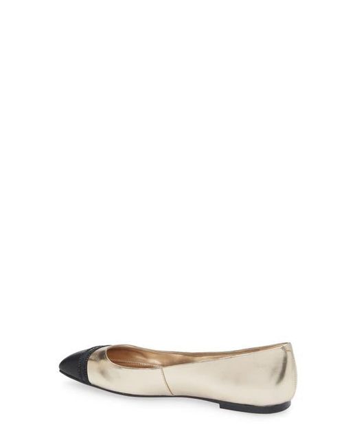Karl Lagerfeld Natural Zofia Cap Toe Ballet Flat