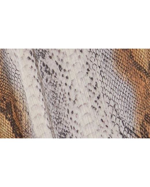 Tahari Brown Wrap Patterned Blouse