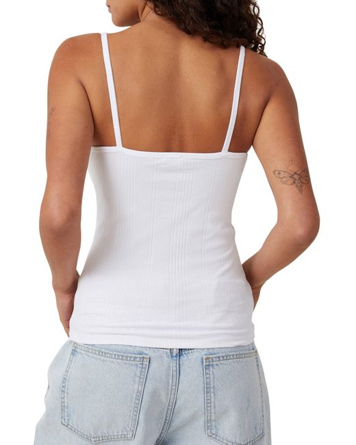 Cotton On White The One Variegated Rib Camisole