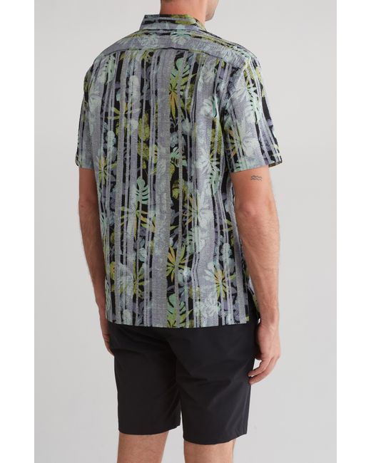 Tori Richard Black Jungle Haze Short Sleeve Cotton Button-up Shirt for men