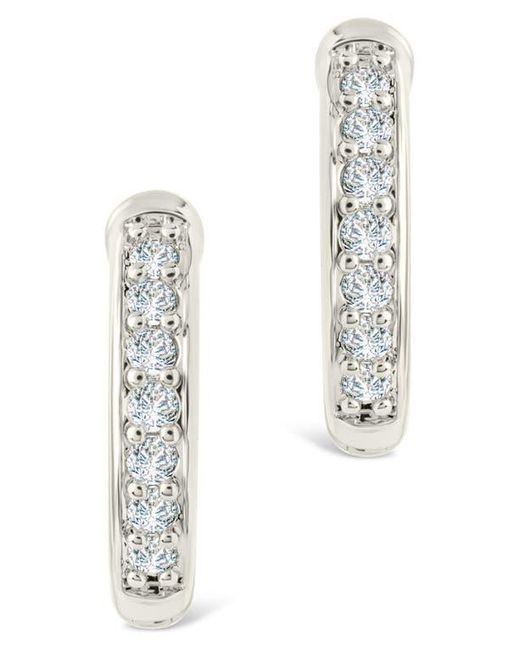 Sterling Forever White Dylan Cubic Zirconia Micro Hoop Earrings