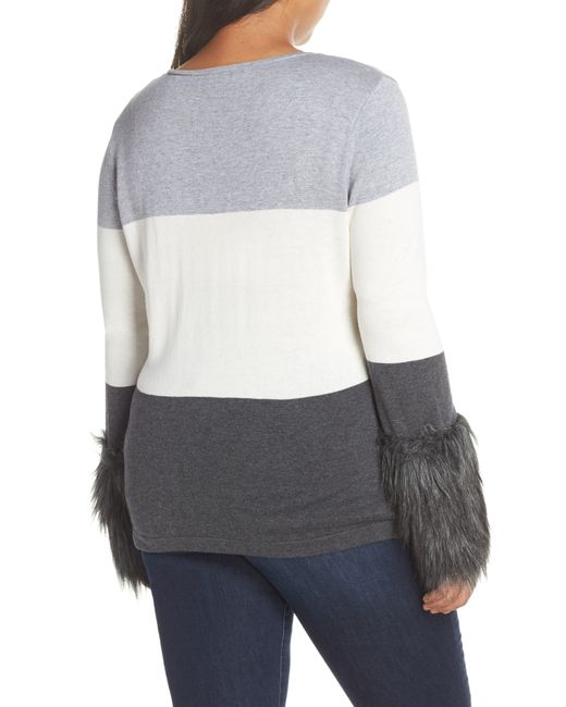 Vince camuto faux fur cuff cheap cardigan