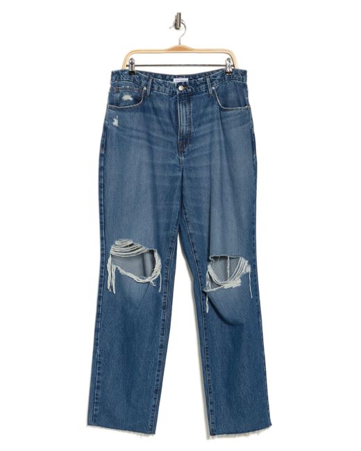 GOOD AMERICAN Blue Good '90s Distressed Loose Jeans