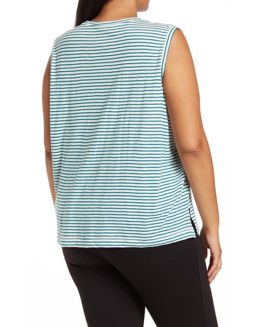 Madewell Blue Whisper Cotton Crewneck Muscle Tank Top