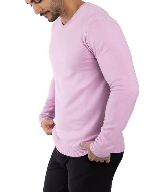 Xray Jeans Purple Ribbed V-Neck Sweater for men