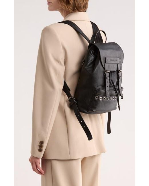 Longchamp 3D Black Leather Backpack Embossed Logo 3d leather backpack Longchamp Black in Leather - 37112477 main image 4