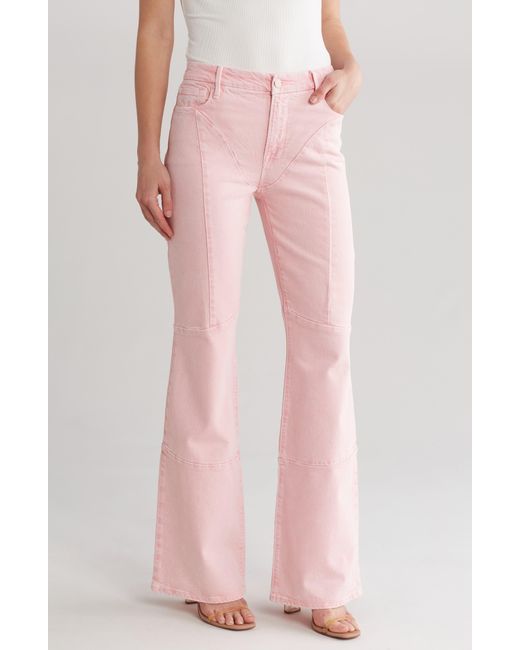 GOOD AMERICAN Pink Good Boy Flare Jeans