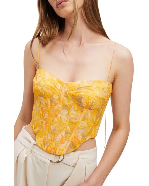 Bardot Orange Elsie Floral Corset Top