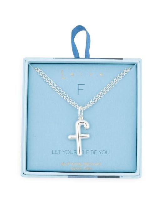 Leith Blue Lowercase Initial Bubble Pendant Necklace