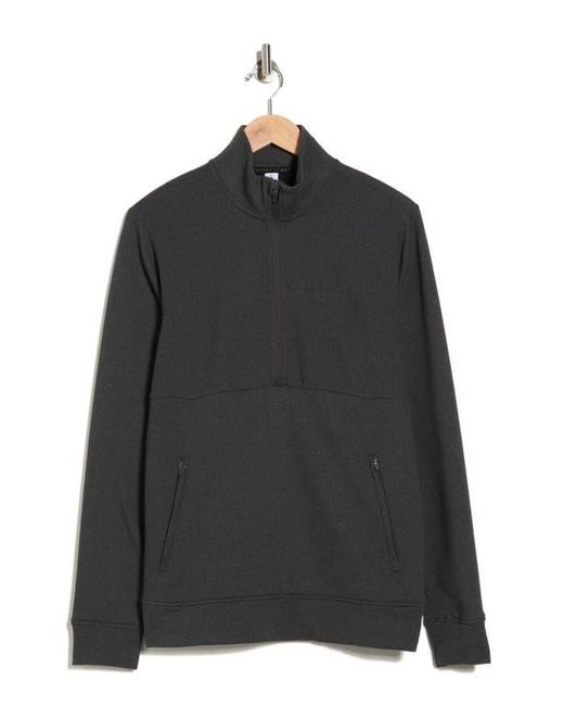90 Degrees Black Ultra Mélange Fleece Half Zip Sweatshirt for men