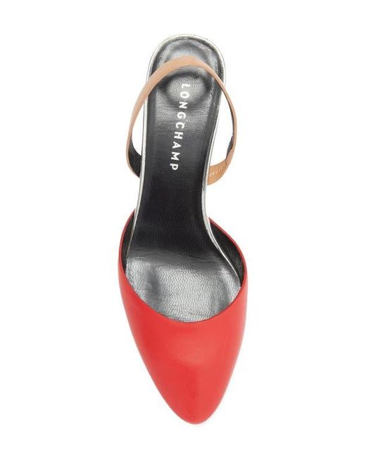 Longchamp Red Slingback Pump