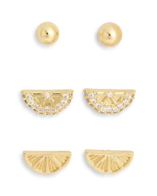 Leith Pink 3-Pack Citrus Assorted Stud Earrings Set