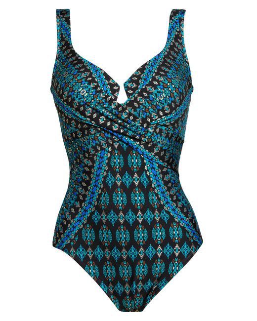 Miraclesuit Blue Amarna Escape Crisscross Underwire One-piece Swimsuit