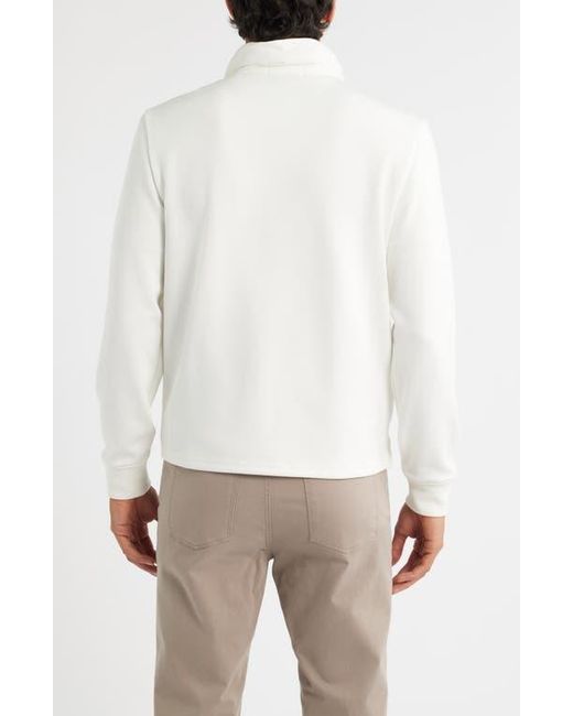 Bugatchi White Soft Touch Quilted Zip-Up Bomber Jacket for men