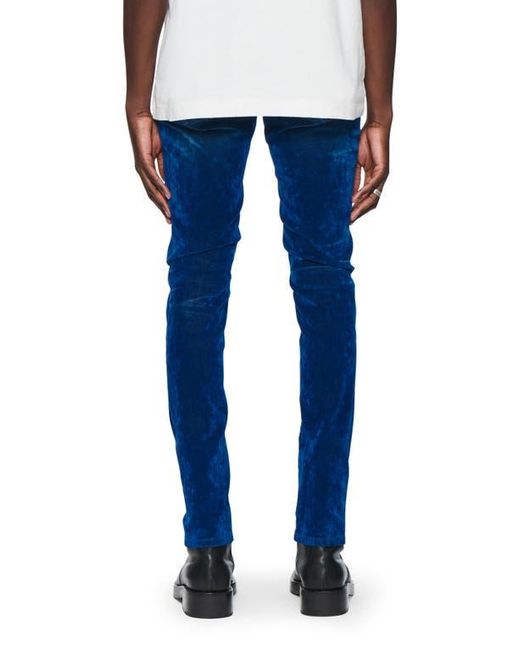 Purple Brand Blue Velour Skinny Pants for men