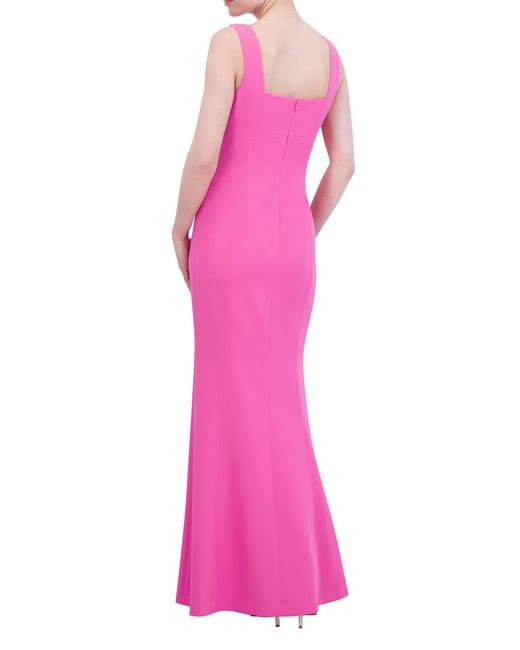 Laundry by Shelli Segal Pink Square Neck Fishtail Gown