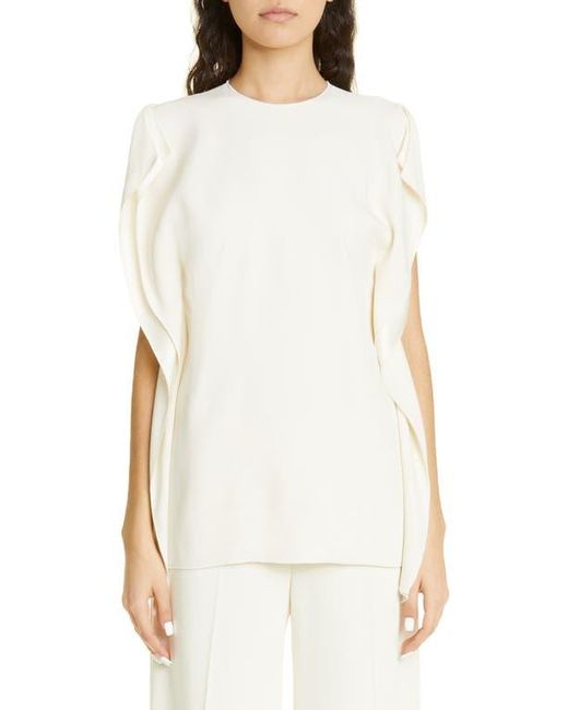 Totême  White Side Drape Satin Crepe Top