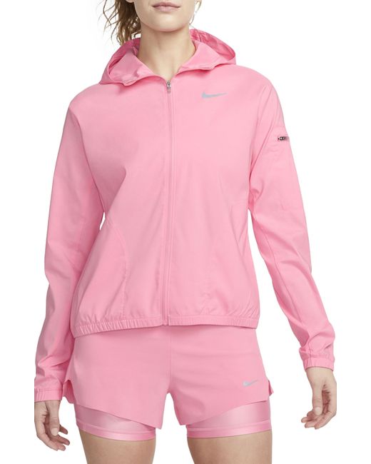 Nike Pink Impossibly Light Packable Zip-up Hooded Jacket