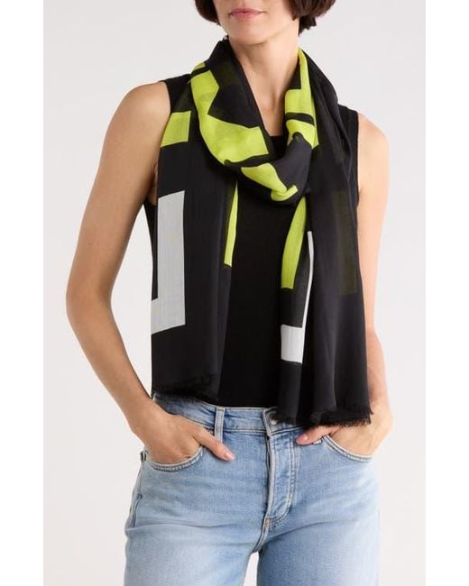Longchamp Blue Logo Print Scarf