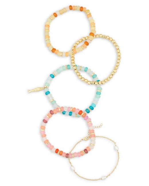 Leith Blue 5-Pack Beaded Assorted Bracelets