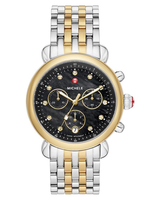Michele Gray Csx Two-tone Diamond Bracelet Watch for men