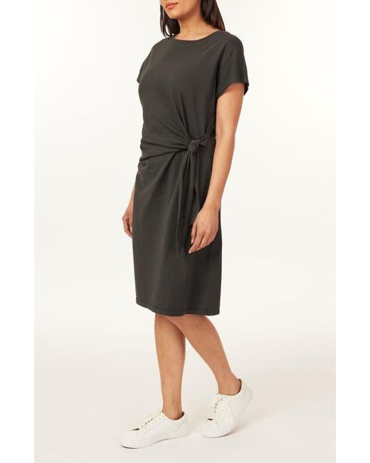 california t shirt dress C&C California Oakley Sunwashed Tie T-Shirt Dress for Women | Black Sand | Size Small