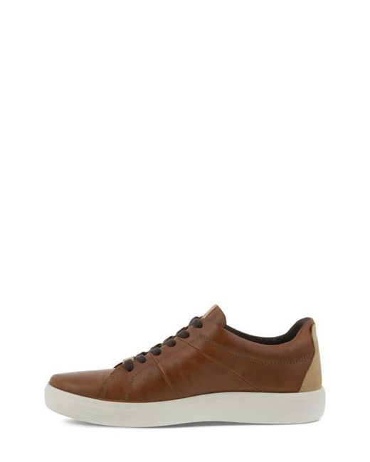 Ecco Brown Soft Classic Leather Sneakers for men