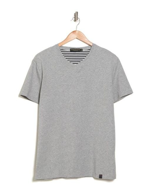 T.R. Premium Blue Solid V-Neck T-Shirt for men