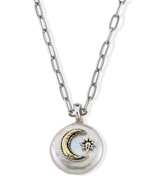 Samuel B. White Two-Tone Sun & Moon Mother-Of-Pearl Pendant Necklace