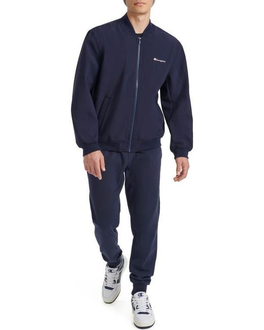 Champion Blue Softshell Varsity Bomber Jacket for men
