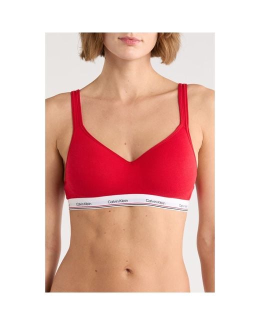 Calvin Klein Red Padded Wire Free Bralette