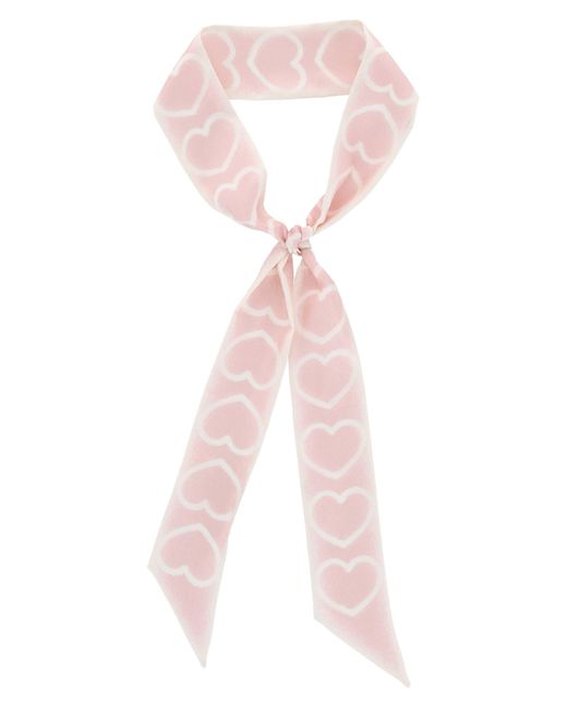 Givenchy Pink Heart Print Silk Scarf