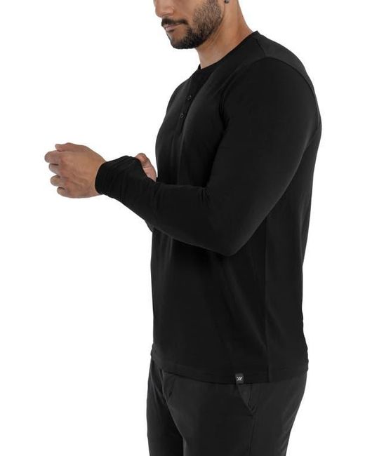 Xray Jeans Black Long Sleeve Henley for men