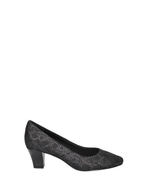 Easy Street Black Lace Kitten Heel Almond Pumps