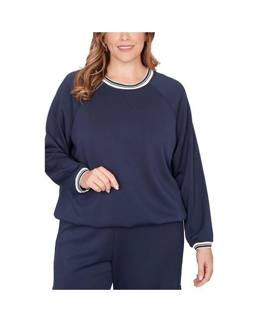 Ruby Rd Blue Bubble Hem Top